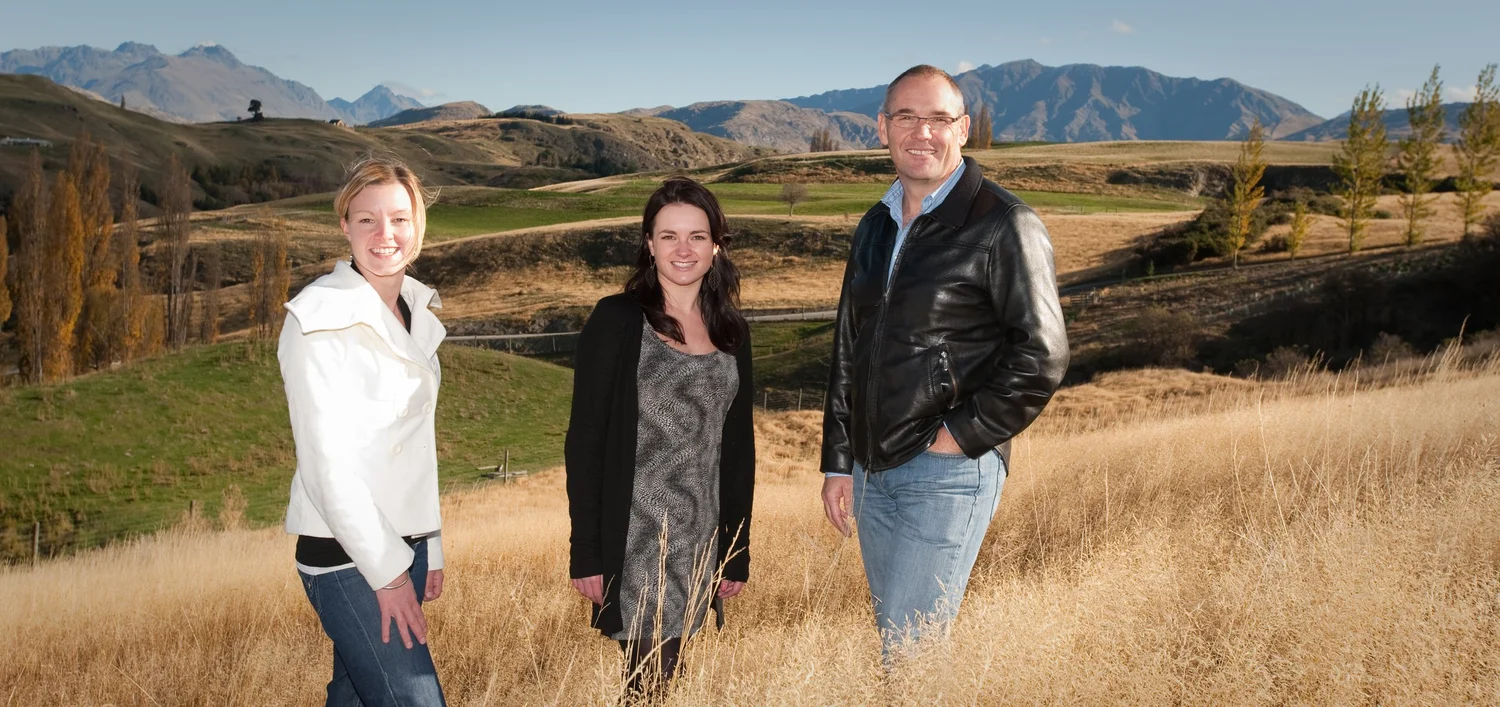 By 2008 Rosie Turner BCA (centre) had joined the BrandCom team, pictured here with Carryn Colton (left) and Geoff Matthews (right).